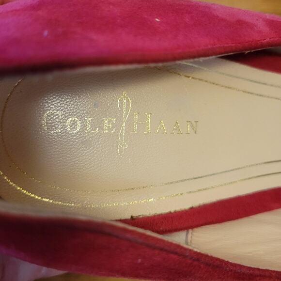 Cole Haan‎ Nike Air Chelsea High Heel Pumps Raspberry Stacked Wood Heel - 11B - Picture 4 of 8